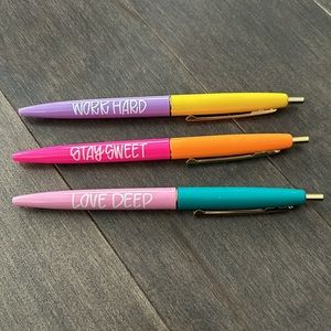 ALL SHE WROTE NOTES Colorful Life Motto Pen Set, Office Supplies Fun Stationery